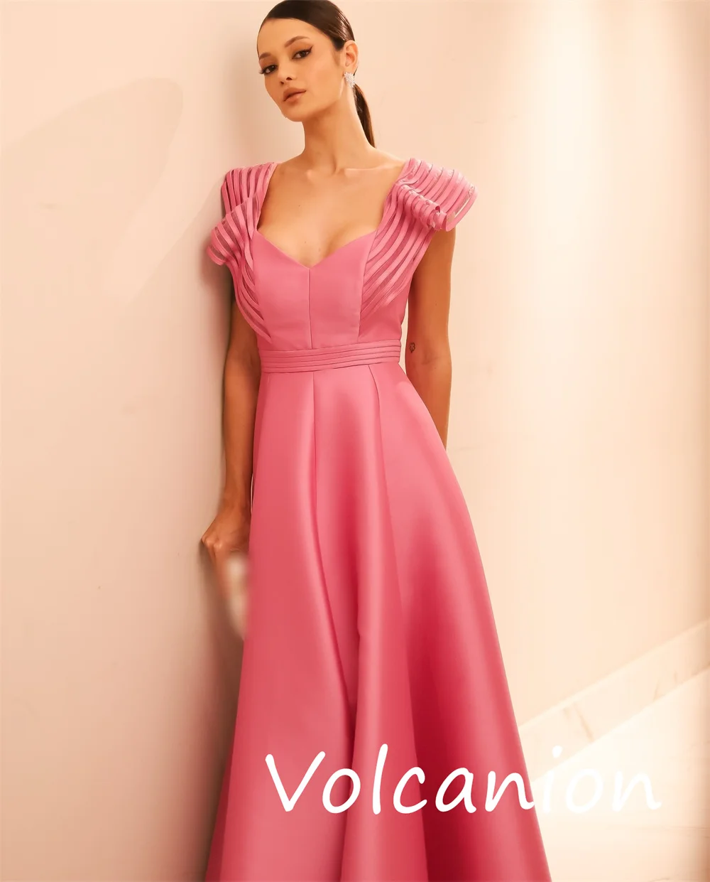 Personalizado intrincado combinando charmeuse plissado a linha fora do ombro vestidos longos sob medida ocasião formal