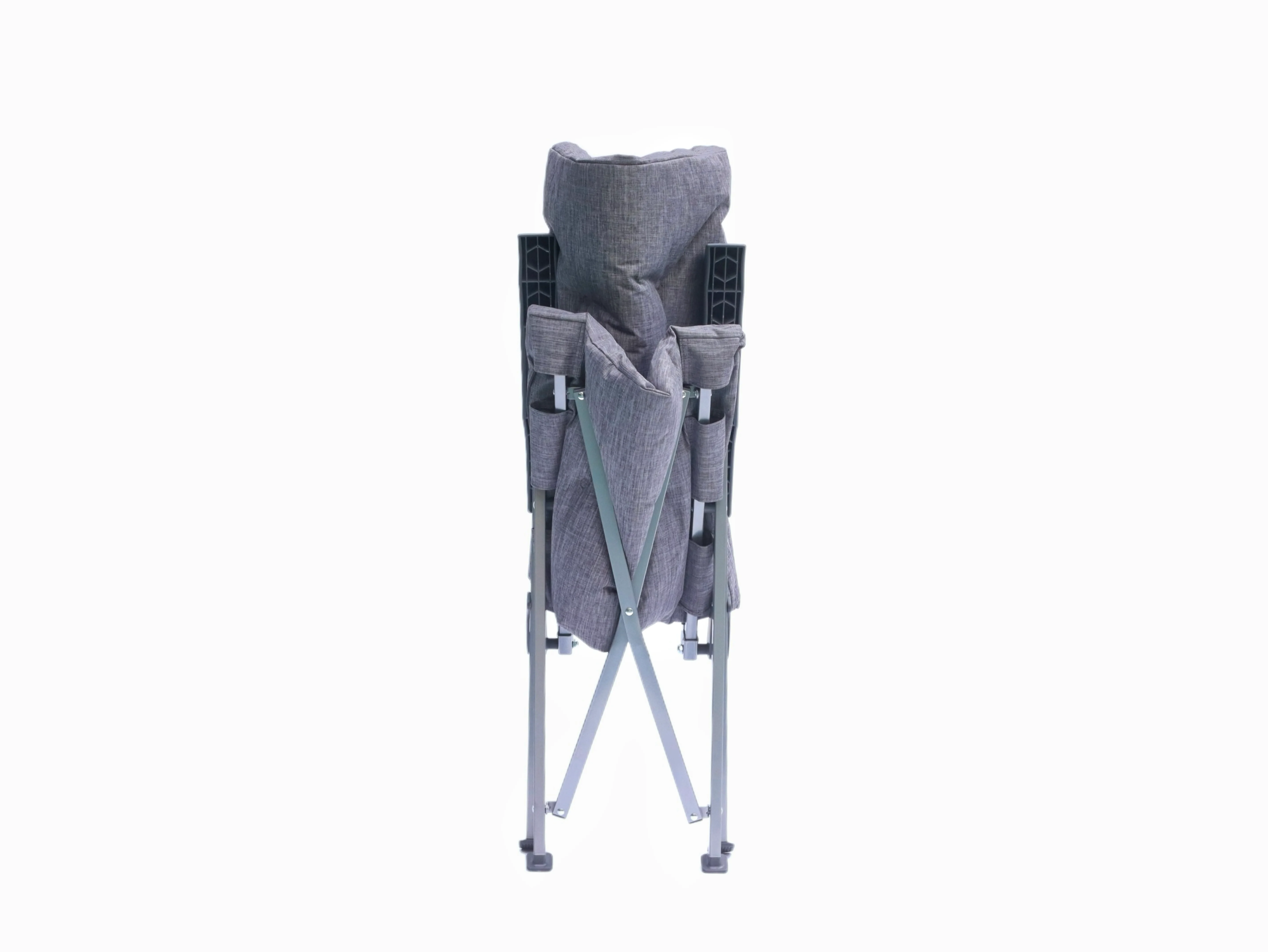 Outdoor Light Weight Foldable Portable 4-Level Adjustable Metal Reclining Camping Beach Chair With Cotton Padding