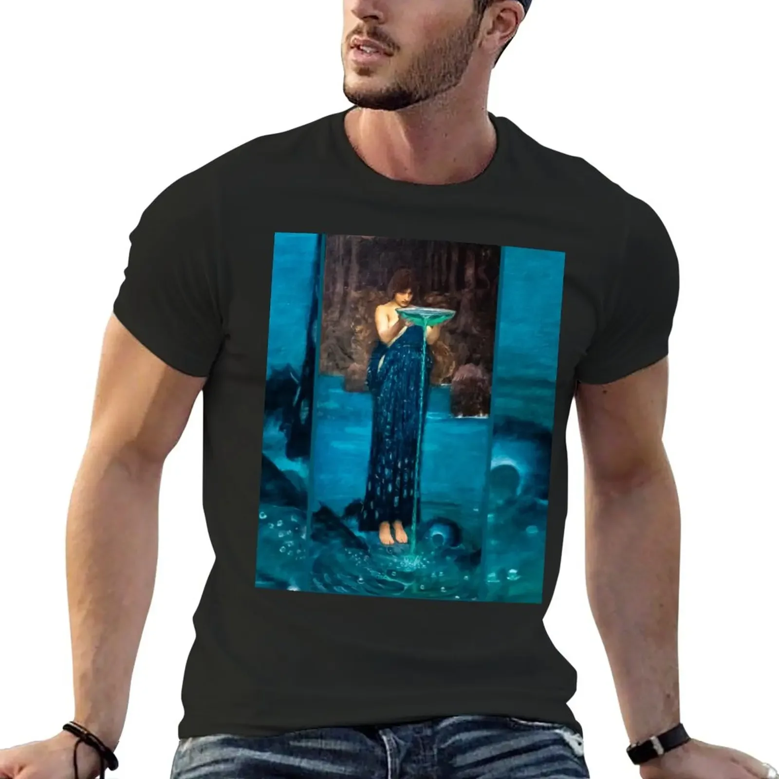 Waterhouse 1892 Pre-Raphaelite T-Shirt oversized sweat mens graphic Circe Invidiosa John William Hot Sale New Arrival Round Neck