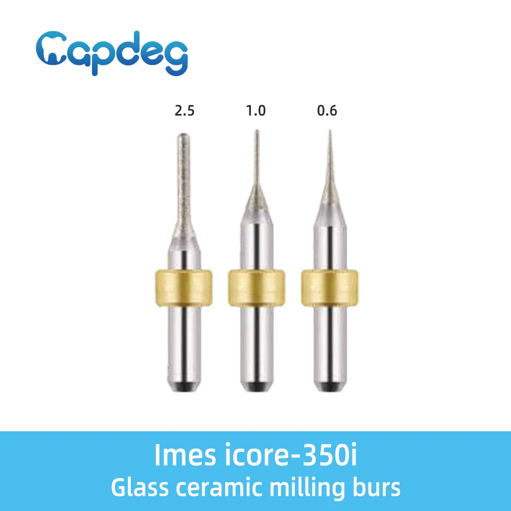 

Imes icore-350i Emax Milling Burs Diamond Coated Glass Ceramic Grinding Disilicate Lithium Cutting Tools 2.5/1.0/0.6mm