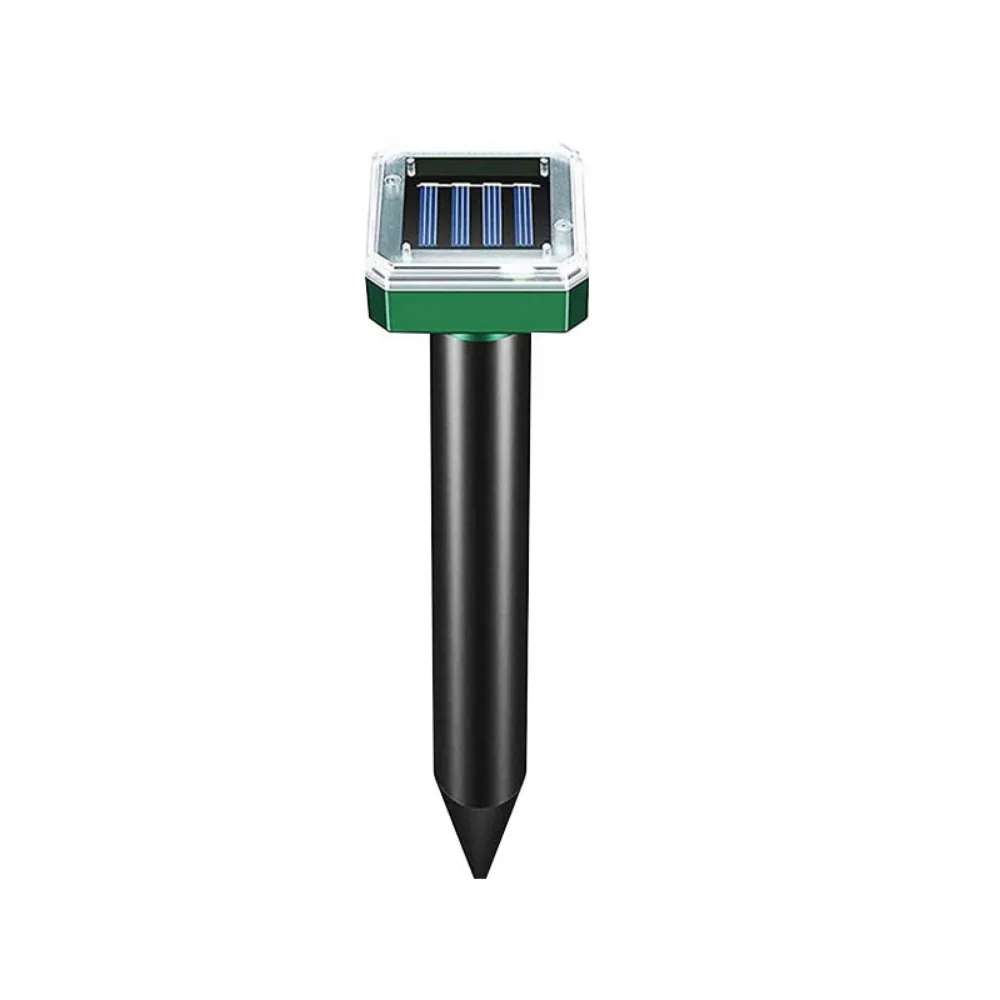 Long Lasting Solar Powered Solar Ultrasonic Mole Repeller Noiseless Radiation-Free Mouse Repeller Rodent Deterrent Garden