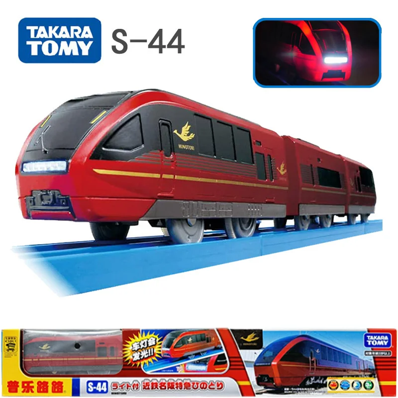 TAKARA TOMY Tomica Plarail Shinkansen S-44 HINOTORI 36cm Electric Train Model Kit Three Carriages Railway Car Toys