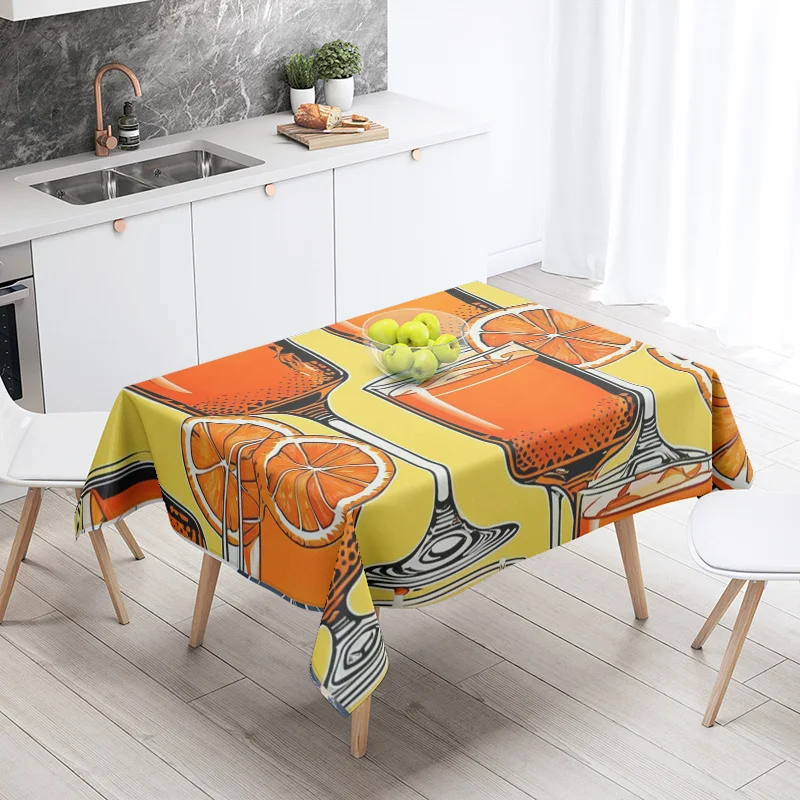 New Abstract Tea Tablecloth Waterproof and Oil-proof Dining Tablecloth Nordic Wind Bar Tablecloth Home Decoration