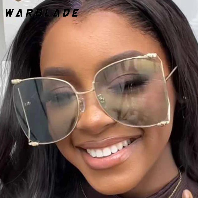 

2025 Trending Oversized Metal Hollow Out Frame Women's Sunglasses Luxury Design Men Sunglass Summer Travel Female Eyewear UV400
