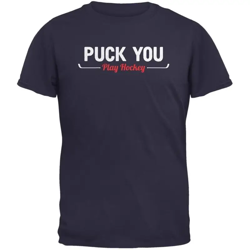 

Футболка для взрослых Puck You Play Hockey Navy