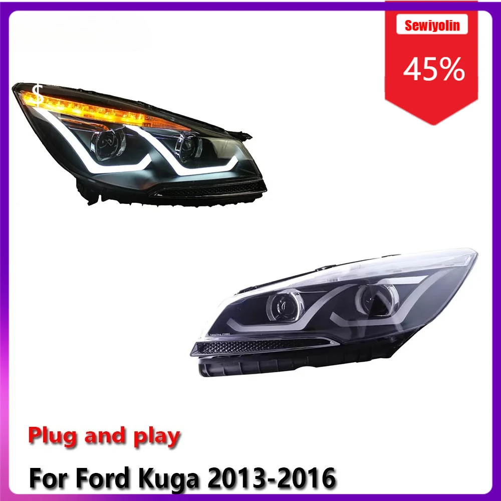 

Автомобильные светодиодные лампы Sewiyolin в сборе для Ford Kuga 2013-2016, противотуманные фары DRL, стоп-сигнал поворота