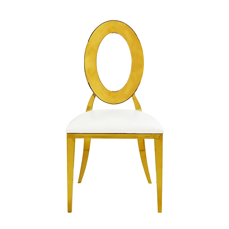 #¥Luxury Metal Hotel Chair with Oval Backrest Stackable Iron Wedding Banquet Chairs for Outdoor