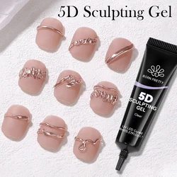 BORN PRETTY 1/2Pcs 8ml 5D Sculpting Gel with Solid Mirror Powder DIY Nail Embossing Gel for Painting Carving Nails