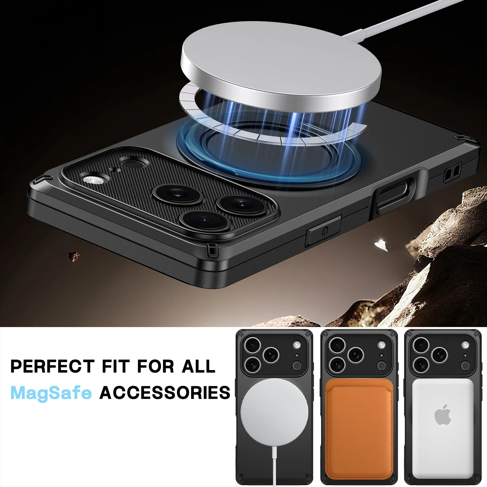 360° Magnetic Bracket Phone Case For iPhone 17 Air 16 Plus 15 16 17 18 Pro Max For Magsafe Shockproof Stand Holder Cover Funda