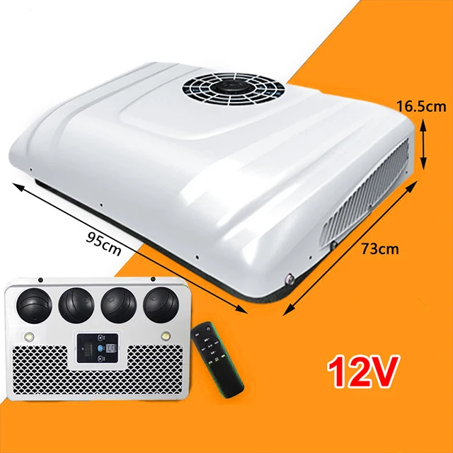 

Universal Car Battery Power 12v 24v Electric Dc Cabin Rv Roof Top Air Conditioner For Truck Van Truckt Tractor Parking Cooling