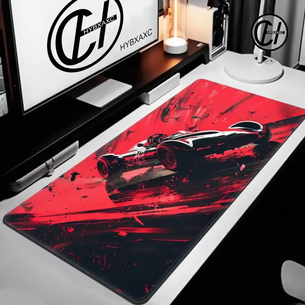 لوحة ماوس لسيارة السباق لطيفة عالية الدقة لوحة مكتب باللونين الأسود والأحمر ممتدة لوحة مفاتيح الألعاب كبيرة الحجم 100 × 50 سم XXL لوحة ماوس الألعاب