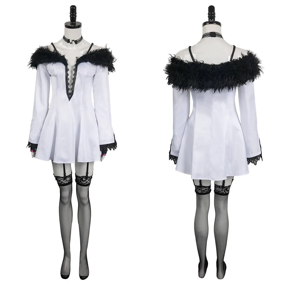 Lili Cosplay Anime Game Tekken8 Costume bianco peluche Set Halloween Carnival Party travestimento Roleplay Suit per donna donna adulto