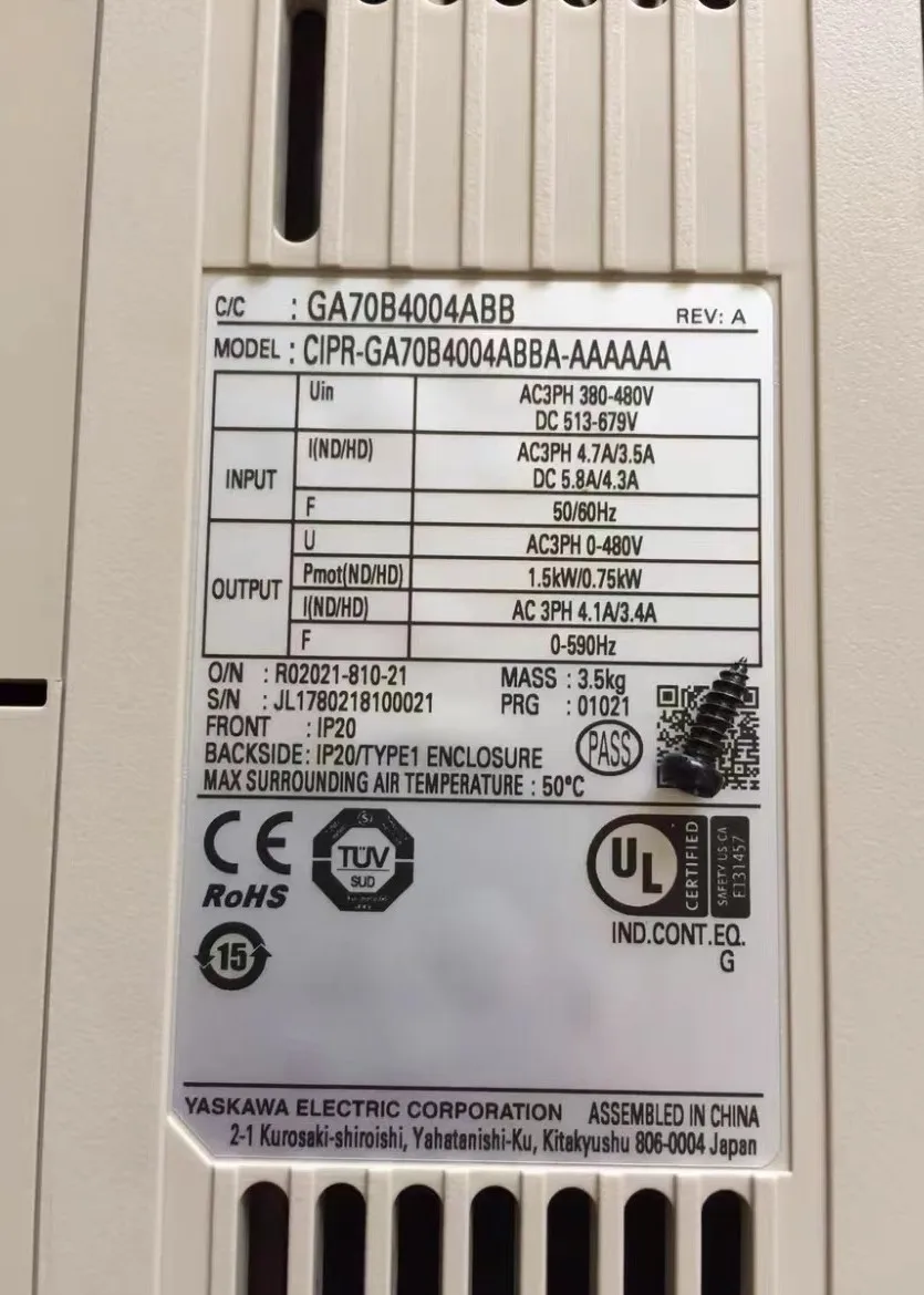 Used   CIPR-GA70B4004ABBA-AAAAAA  Inverter tested ok 1.5KW/0.75KW