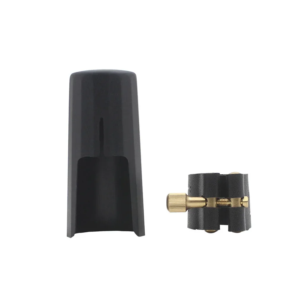 Saxophone Mouthpiece Ligature Fastener Clip Instrument Accessories Alto Tenor Soprano Sax Leather Cover Clamp ABS Cap