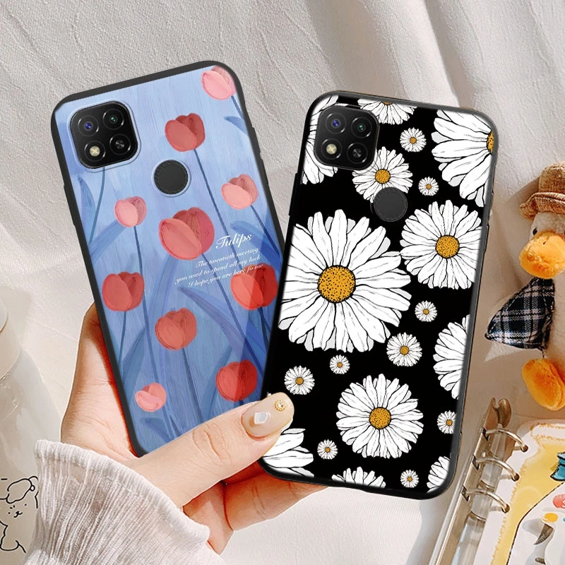 Frosch Dinosaurier Blume Liebe Marmor Handy hüllen für Xiaomi Redmi 9 9a 9c 9t 10a Silikon stoß festen Schutz gedruckt Fundas Abdeckung