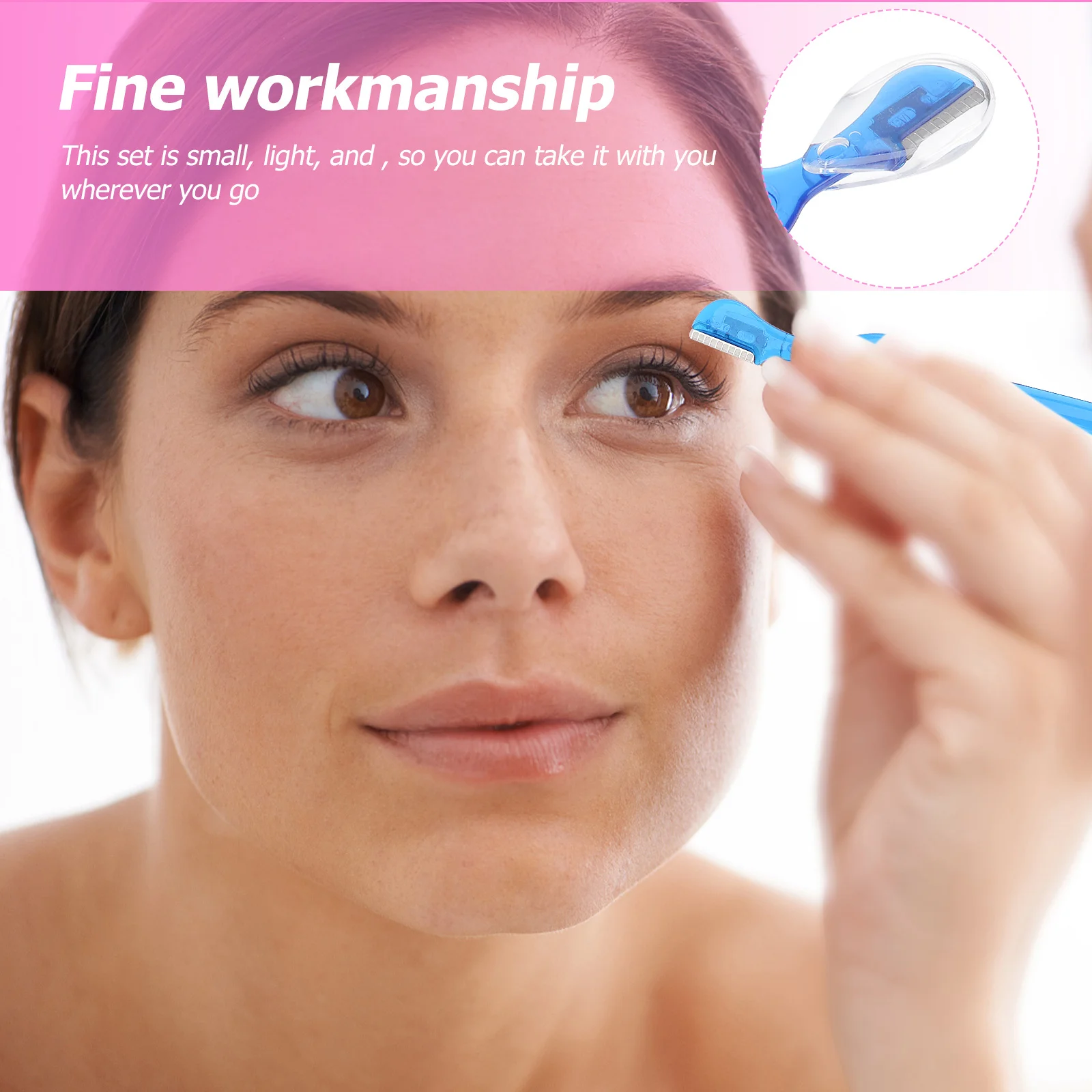 

2Pcs Eyebrow Grooming Kit Stainless Steel Trimmer Safe Trim Eyebrow Shaper Portable Size for Women Random Color