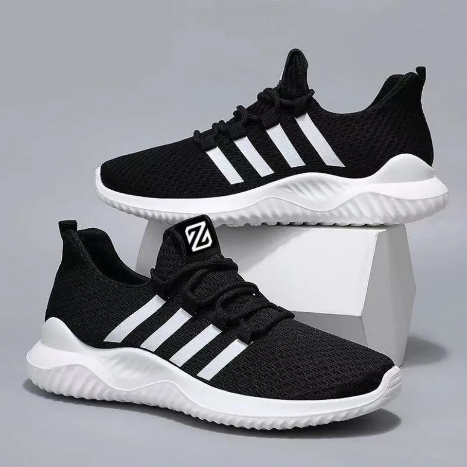 Męskie buty na co dzień na zewnątrz wygodne oddychające sznurowane siatkowe trampki męskie sportowe buty obuwie spacerowe Zapatillas De Hombre