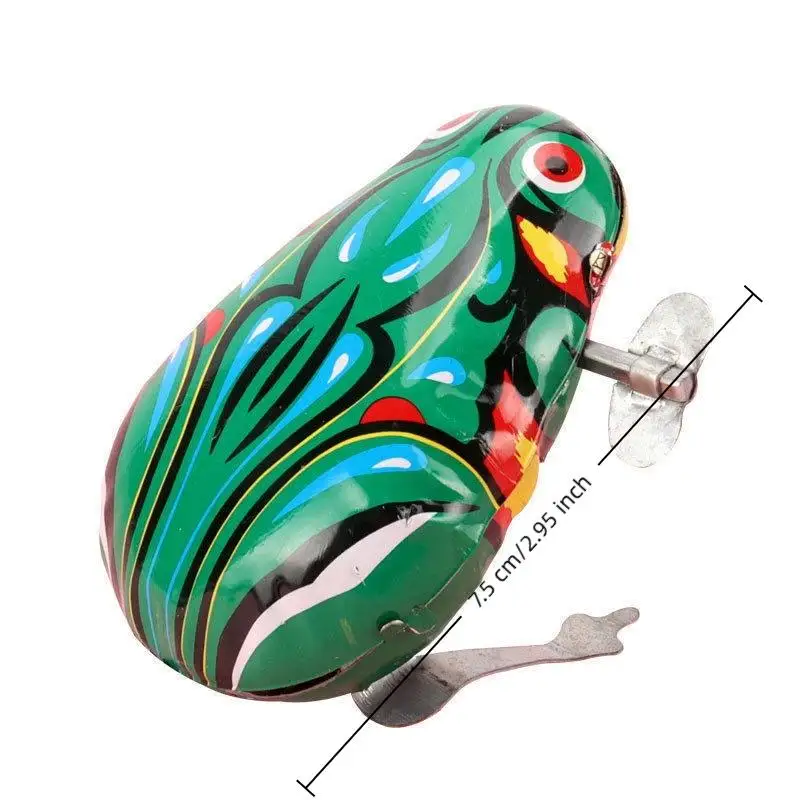 Wind Up Jumping Frog Toy 1/2/5Pcs Vintage Tin Clockwork Toy Non-Toxic Durable for Kids Interactive Play Children Holiday Gifts