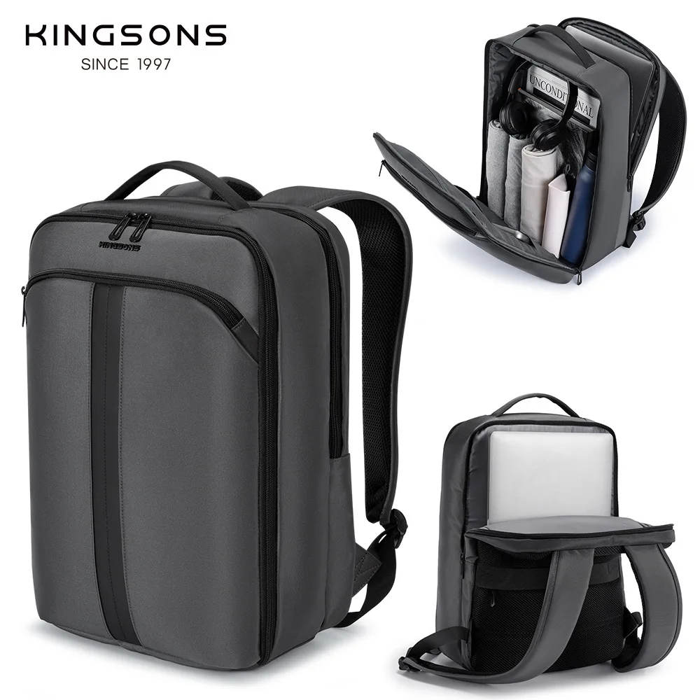 

Kingsons Бизнес Простой рюкзак для ноутбука 15,6-дюймовая сумка для компьютера Школьный водонепроницаемый дорожный рюкзак для мужчин