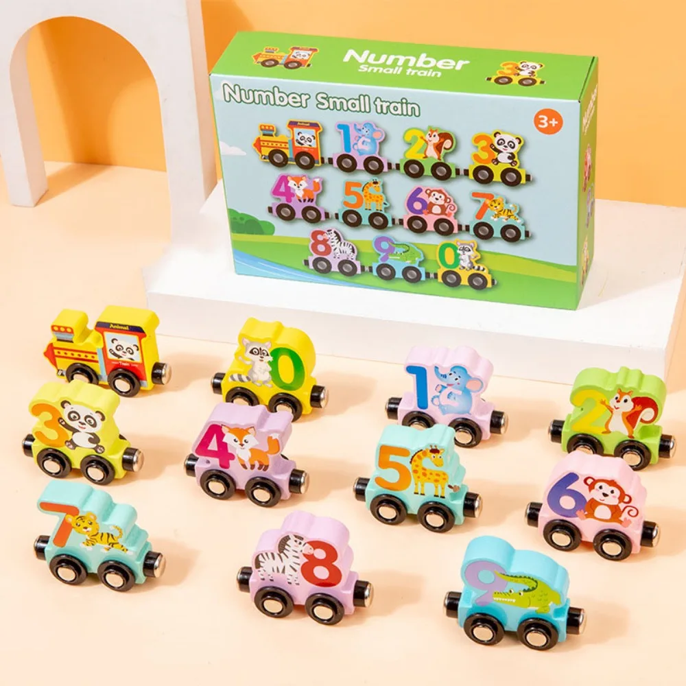 

Number/Animal Magnetic Wooden Train Toys Educational Fruits/Dinosaur Montessori Number Train Set