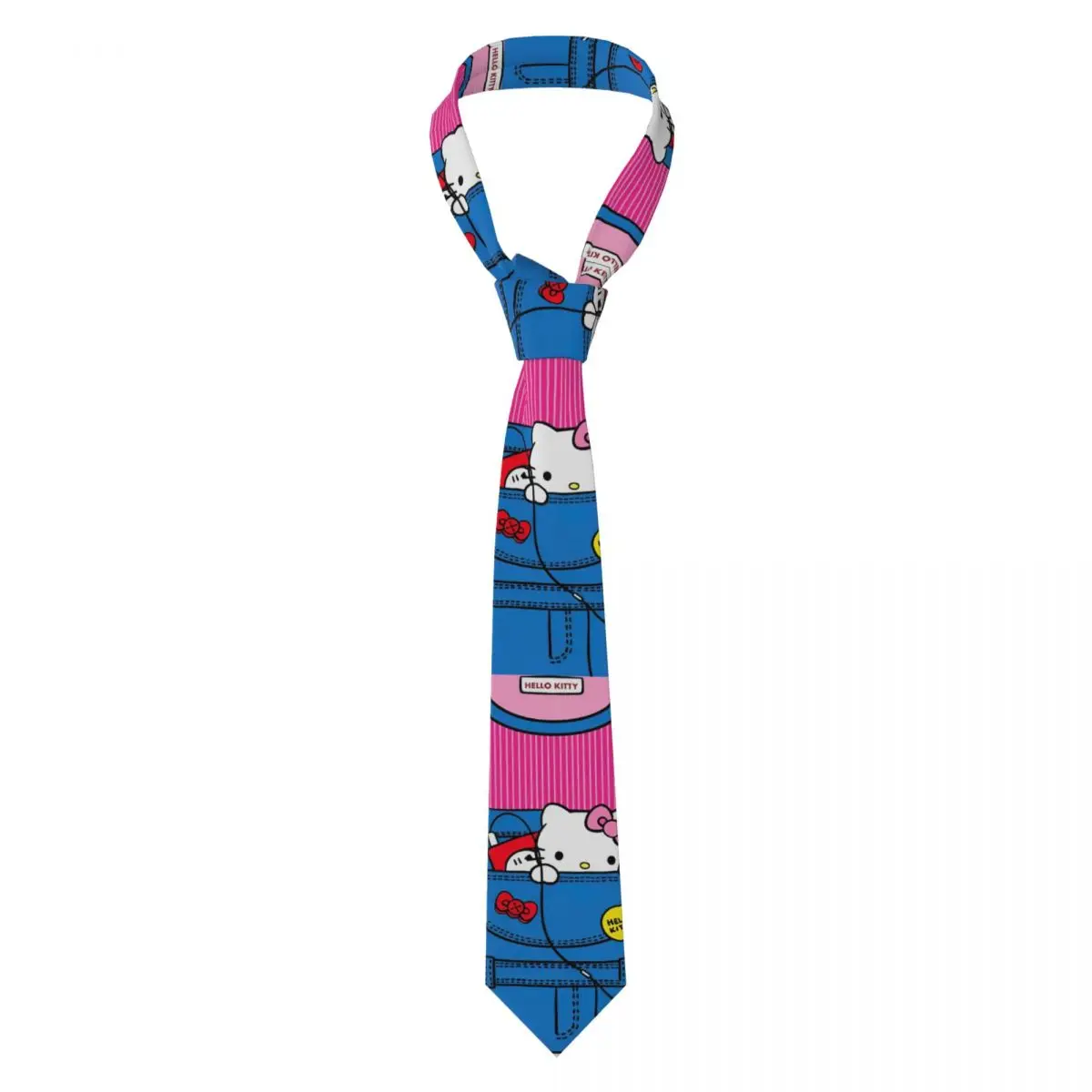 ربطات عنق هالو كيتي إن جيب للجنسين من البوليستر الحريري بعرض 8 سم لإكسسوارات الرجال وحفلات Gravatas