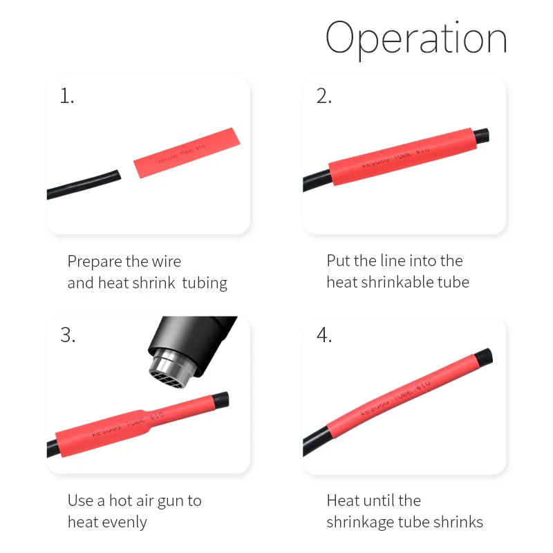 560PCS Retraction ratio 2:1 Insulated Heat Shrink Tube Polyolefin Tubing Heat Shrink Cable Sleeving Electronic Wire Protection