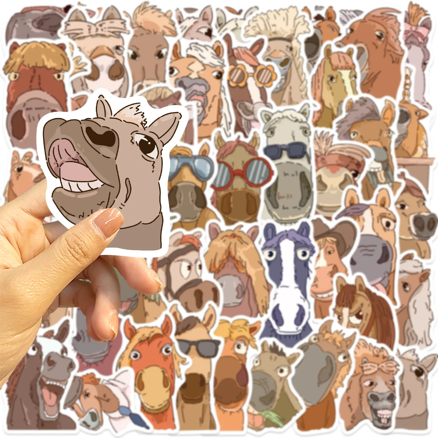 10/50PCS Pferd Cartoon Aufkleber Lustige Tier Meme Graffiti Dekoration DIY Spielzeug Kühlschrank Laptop Gitarre Auto Fahrrad Skateboard abziehbilder