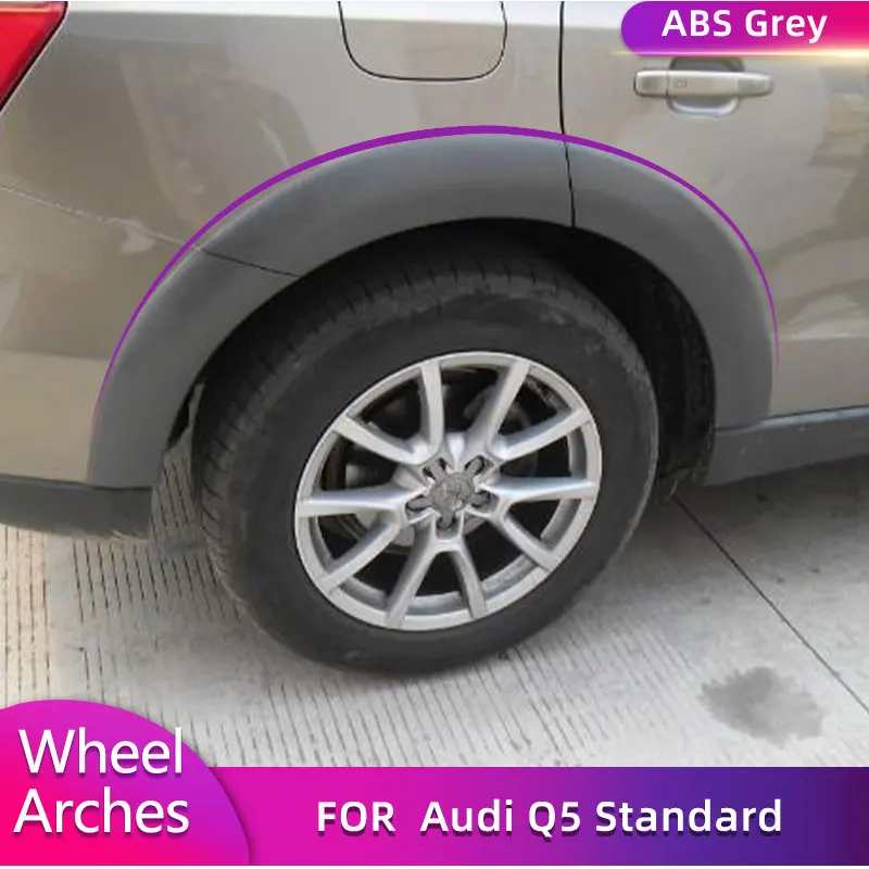 ABS Grey Car Wheel Arches for Audi Q5 Standard Bumper 2009-2016 Fender Wheel Modling Trims Wheel Arches Protector Mudguard