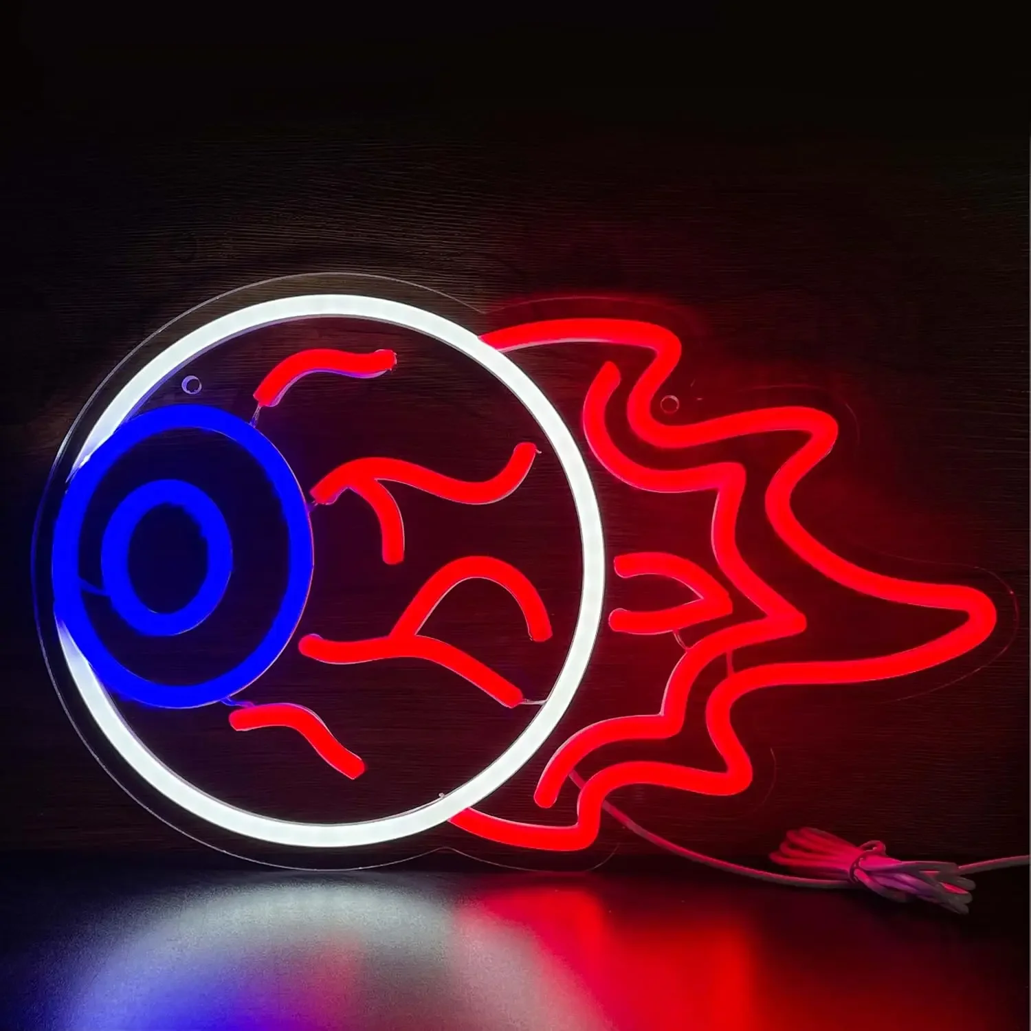 

Flaming Eyeball Neon Sign Wall Decor - USB Powered Dimmable LED Neon Lights Halloween Decoration Wall Art Décor - Evil Eye Decor