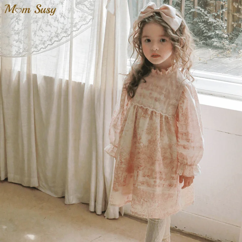 Fashion Baby Girl Princess Lace Dress Infant Toddler Child Long Sleeve Vestido Spring Autumn Birthday Party Child Dress 18M-12Y