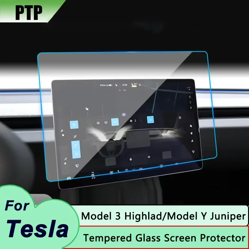 

For Tesla Model Y Juniper 2025 Model 3 Highland Tempered Glass Screen Protector Navigation HD Transparent Protection Screen Film