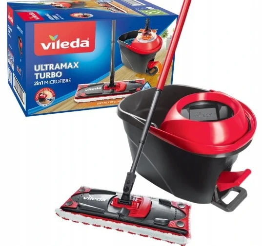 Fregona de cubo giratoria plana Vileda Ultramax Turbo BOX