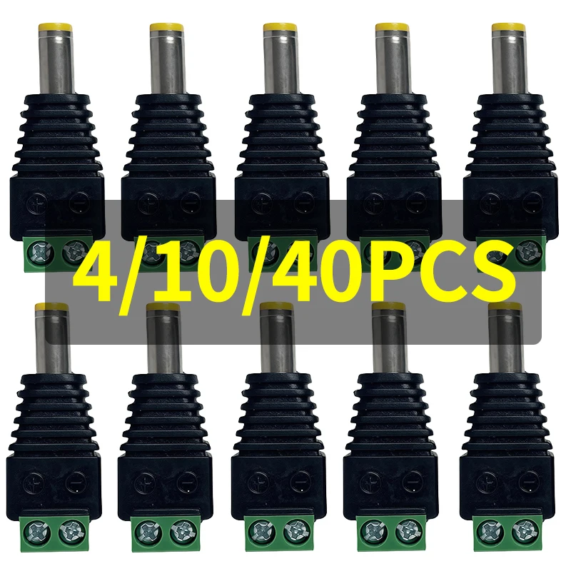 

40/10/4 Pcs Terminal Block Connector 12V DC Power Connector Plug Adapter for TV Camera LED Strip Light SMD Wire Terminali