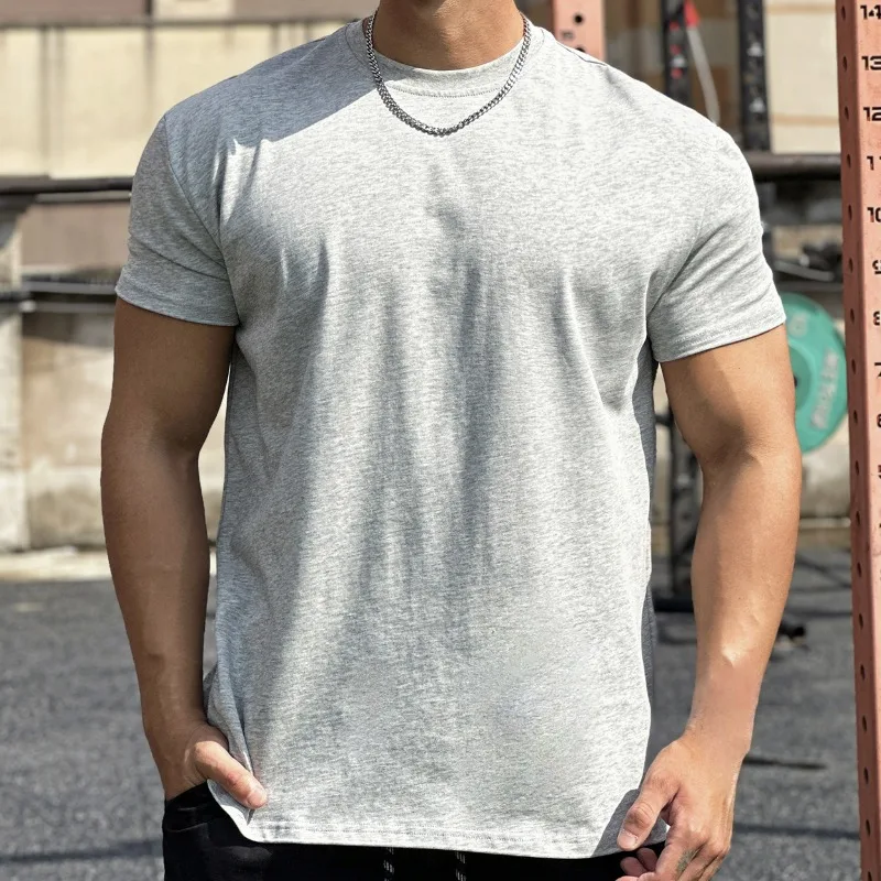 

Men's Sports Cotton Short Sleeved Men's Basketball Running Speed Drying Breathable Training Elastic Top Men's Fitness T-shirt