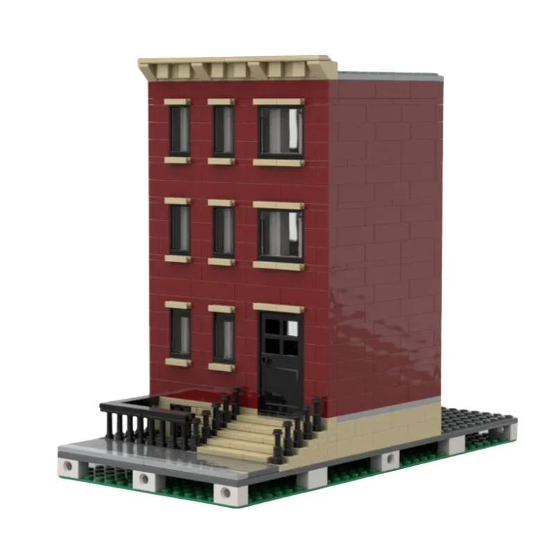 Street View Modell MOC Bausteine New York Apartment Haus Modulare Technologie Geschenke Urlaub Montieren Kinder Spielzeug Anzug