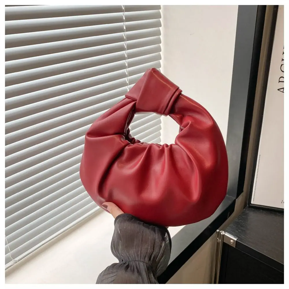 

Casual PU Leather Shoulder Bags Large Capacity Lightweight Totes Solid Color Underarm Bags for Women Girls