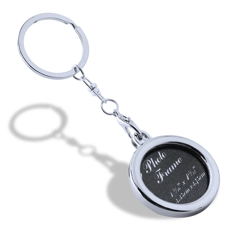 Foto-schlüsselanhänger 7 Designs Mini Kreative Metall Legierung Herz Platz Runde Oval Legen Bilderrahmen Schlüsselanhänger Llaveros Keychain – Detail 2