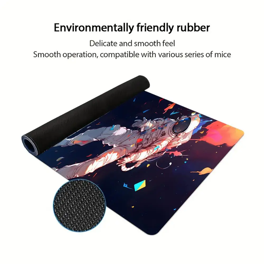 Alfombrilla de ratón de astronauta de dibujos animados, teclado grande para Gamer, alfombrillas antideslizantes con borde cosido, cojín para ordenador portátil, alfombrilla para tableta, Mini tapete para juegos de PC