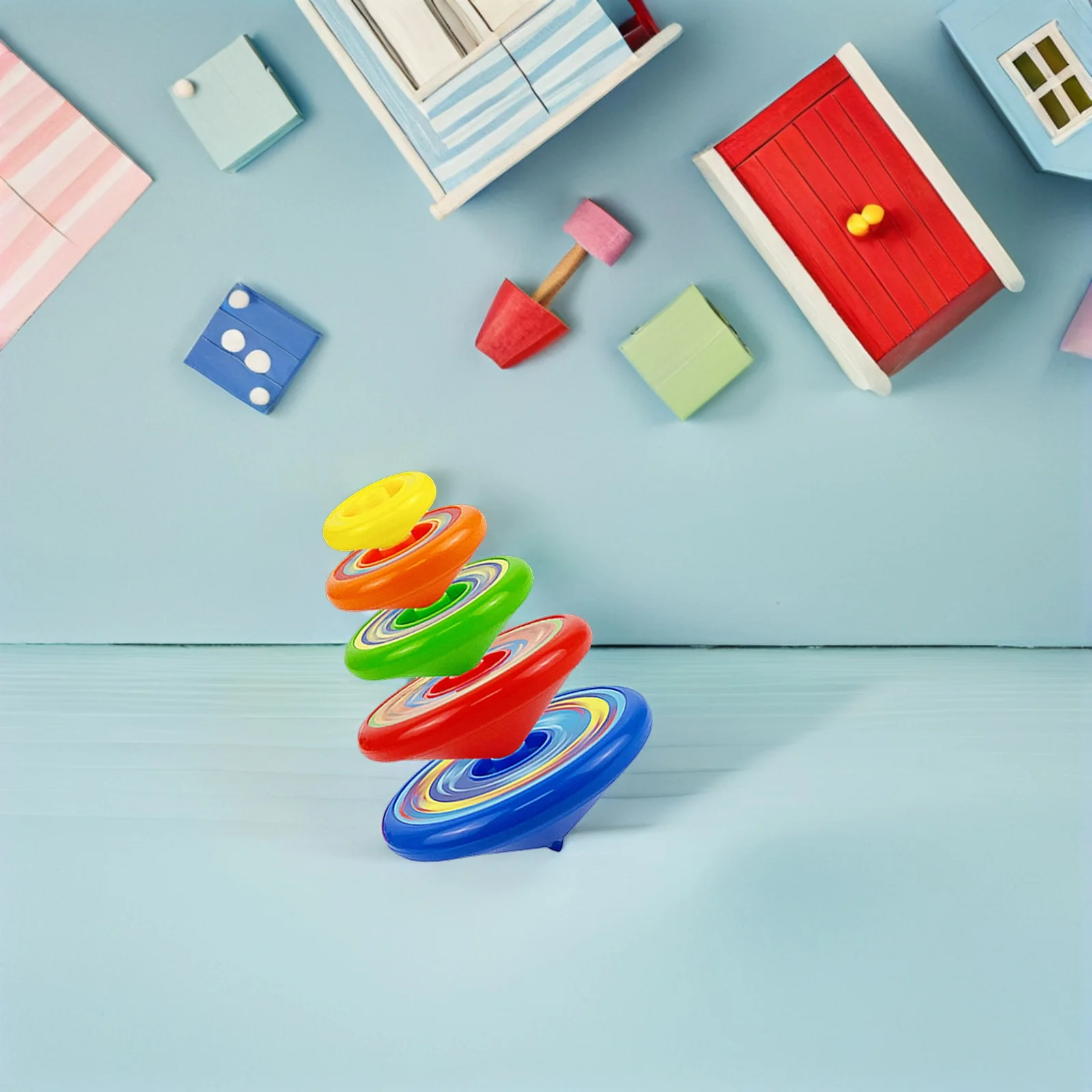 

1Set Stacking Rotating Tops Kids Gyro Fun Educational Desktop Game Creative Kids Gift Fast Spinning Tops Toys Children Toys