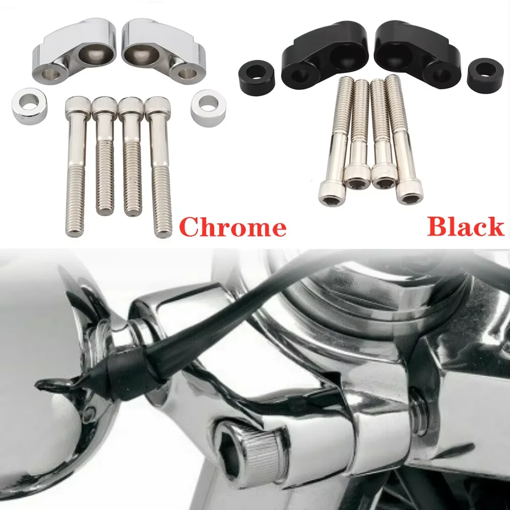 39mm/49mm Tubes Motorcycle Turn Signal Light Relocation Kit Front Indicator Mount Bracket For Harley Dyna FXR Sportster XL883