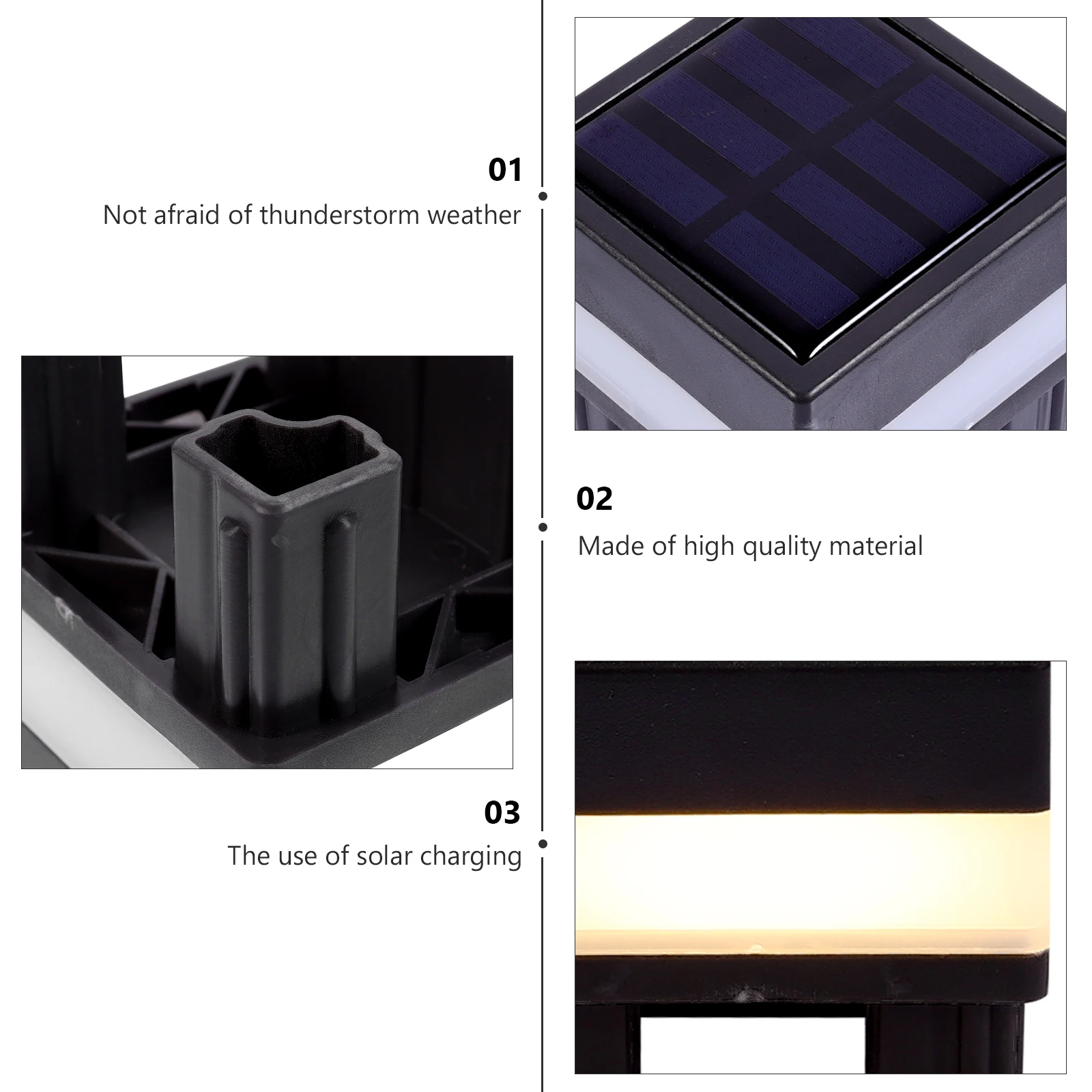 

Solar Post Lamp Fence Lighting Outdoor Lamps Wall Pillar Coulmn Lights Deck Waterproof