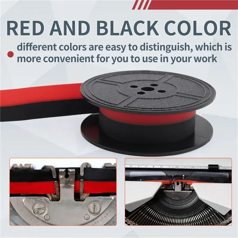 AT82-Typewriter Ribbon Twin Spool Typewriter Ribbon Red And Black Twin Spool Replacement Pack For Most Typewriter