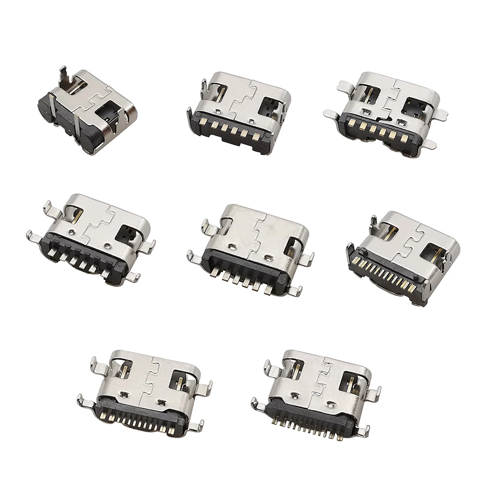 80Pcs/Box 8 Models Type-C USB Female Socket Charging Connector 2Pin 6Pin 16Pin for Phone and Digital Product Repair Kits - Image 5