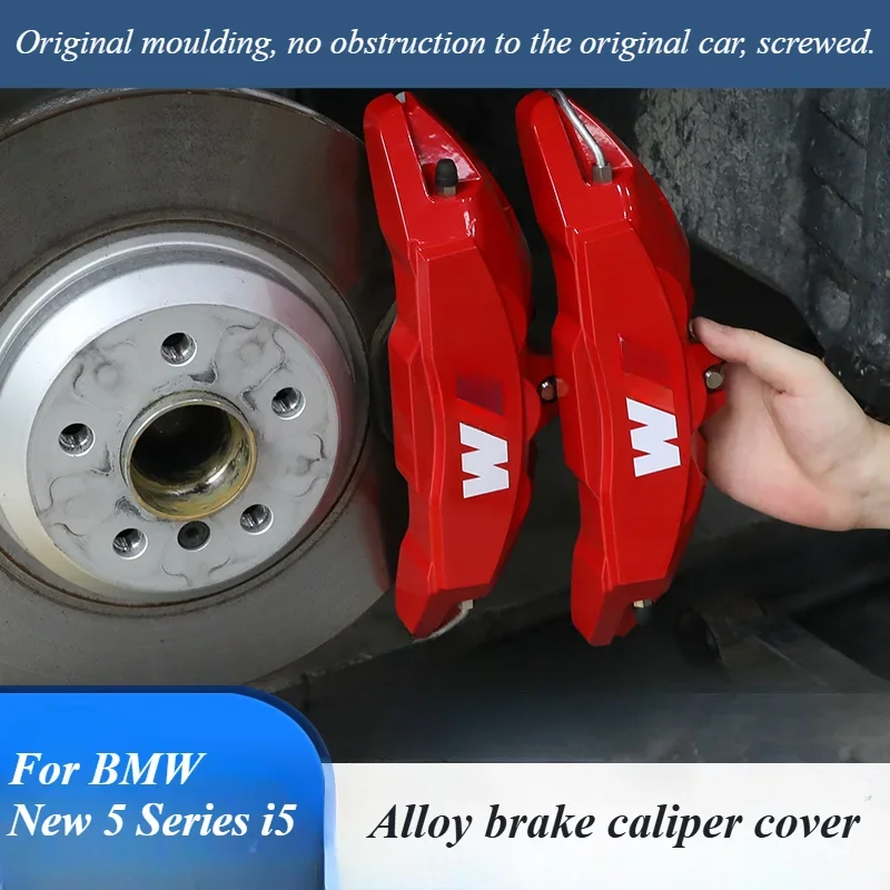 For BMW New 5 Series i5 2024 MP Aluminum Metal Caliper Cover Kit Wheel ModificationBrake Caliper Cover Exterior Parts 530 Trim