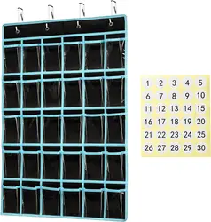 30 Pocket Chart Over The Door Organizer Homeschool Supplies Classroom Decor Storage Bags For Cell Phones Calculator Holder