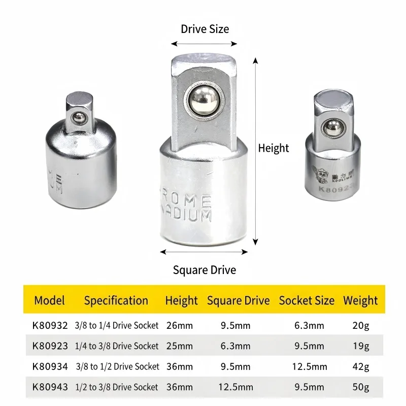 KOOLIWEI Ratchet Socket Adapter 1/4