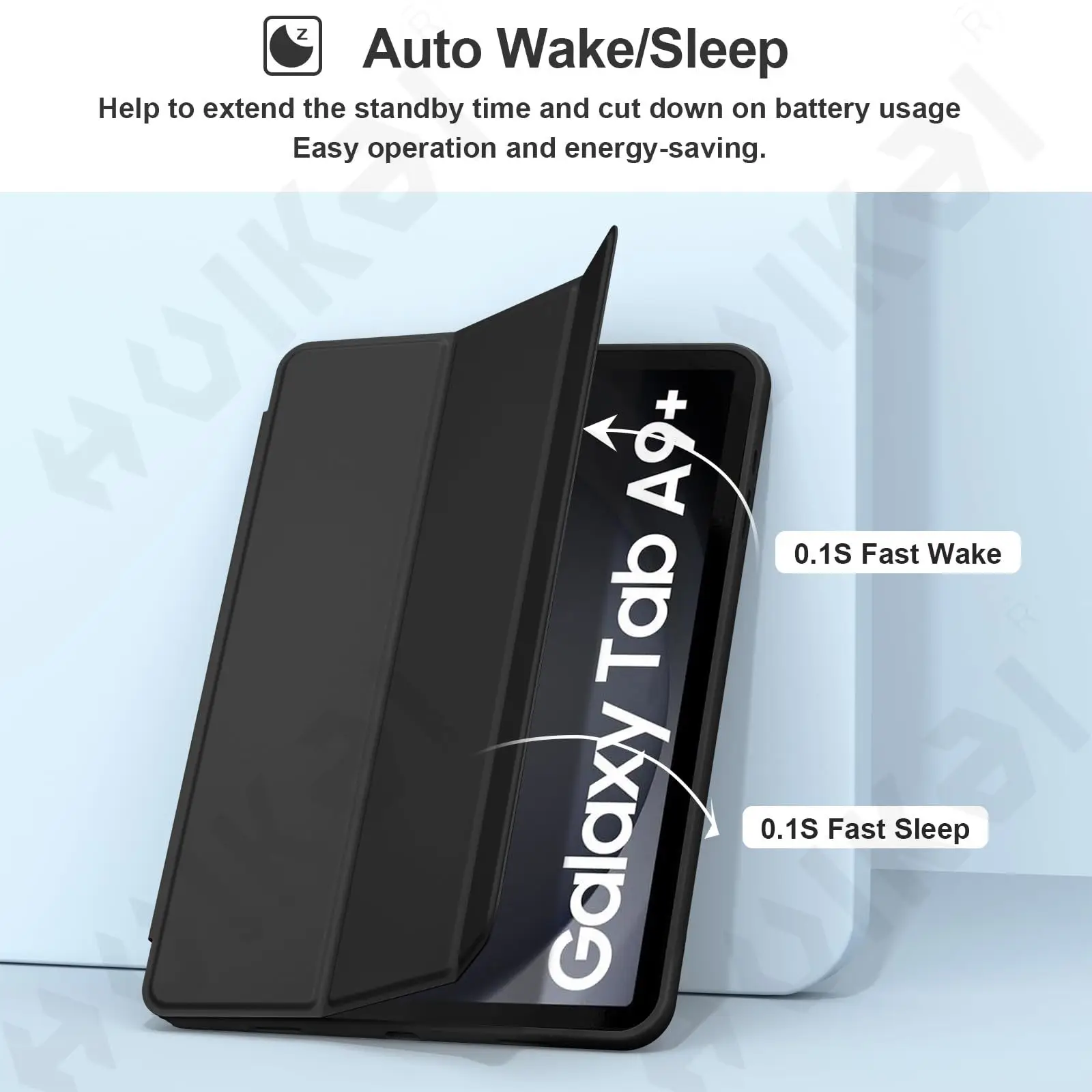 حافظة لهاتف سامسونج جالاكسي تاب A11 S11 S10 FE Plus رفيعة للغاية وشفافة خلفية ثلاثية الطي قلم لوحي شحن تلقائي للاستيقاظ/النوم #5