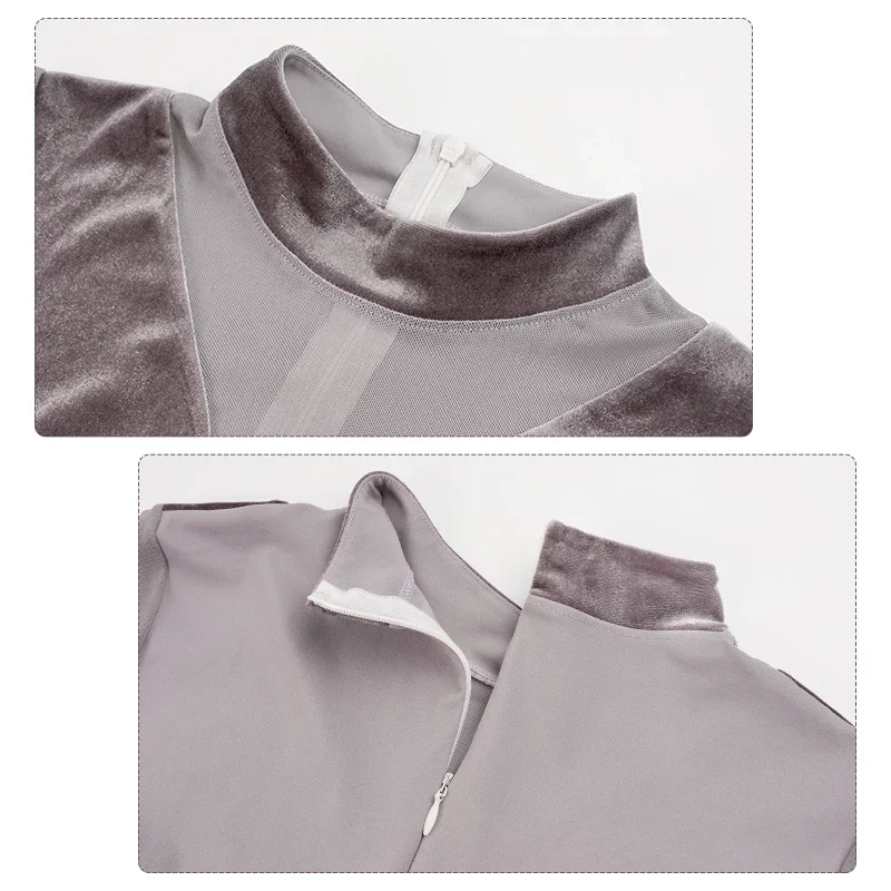 ثياب باليه مخملية للنساء ، شبكة مرقعة ، ثياب رياضية للبالغين ، ملابس راقصة باليه ، أكمام طويلة ، ياقة قائمة ، بدلة جسم راقصة