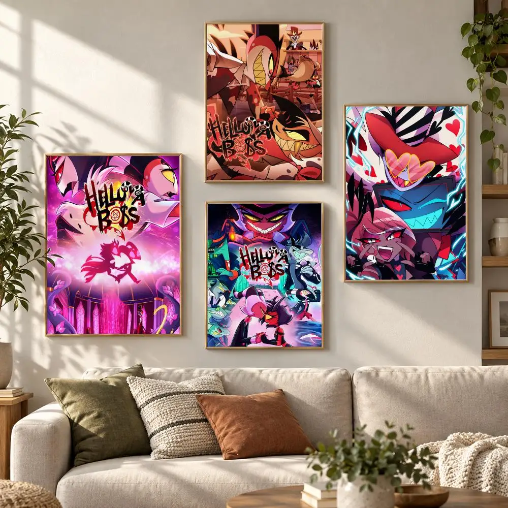 Helluva Boss Adult Cartoon Series Dark Comedy Demons Poster Contemporary Wall Art Print for Bedroom & Living Room, Unframed