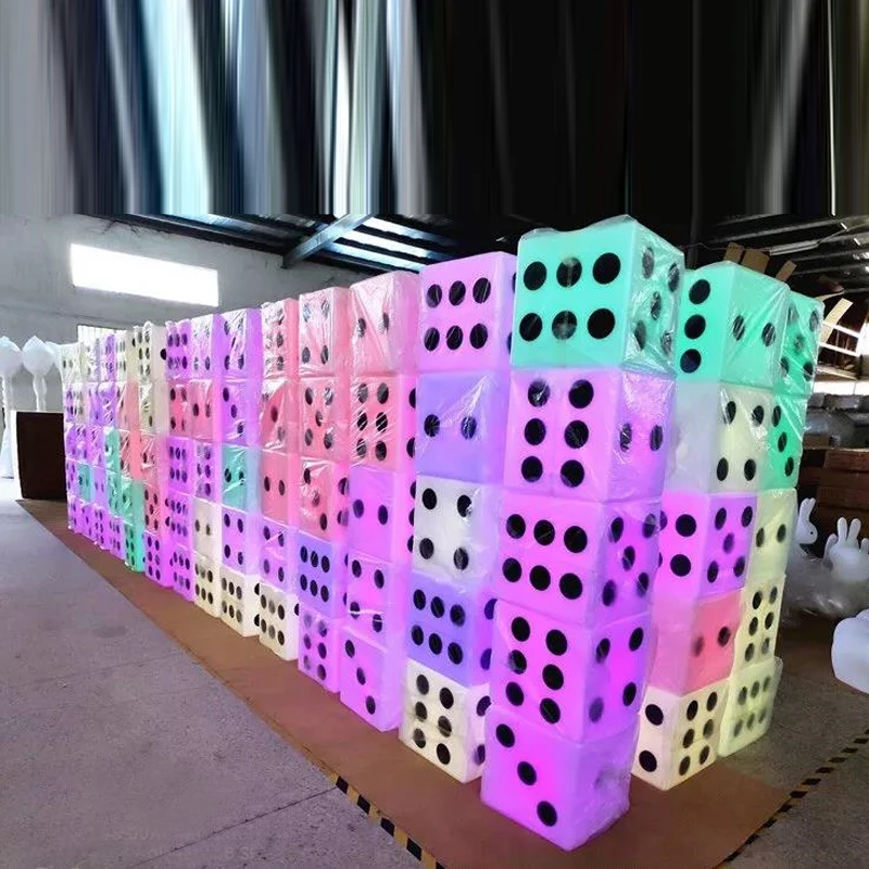 REAQ 40CM RGB LED Cube Stool With Wireless Remote Control Luminous Table For Home Commercial Indoor Outdoor Lighting Furniture